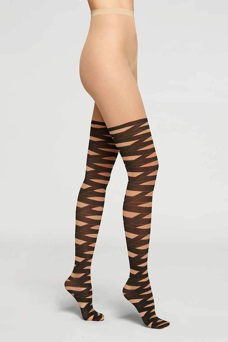 Wolford Nani Tights Color: Fairly Light/Black Size: XS at Petticoat Lane  Greenwich, CT