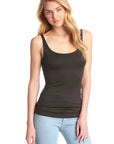 Only Hearts Skinny Neck Tank in Burnt Brown
