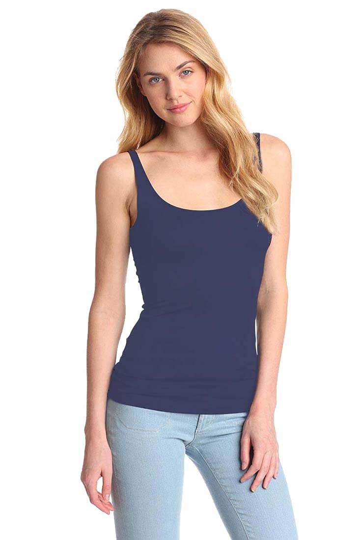 Only Hearts Skinny Neck Tank in Denim