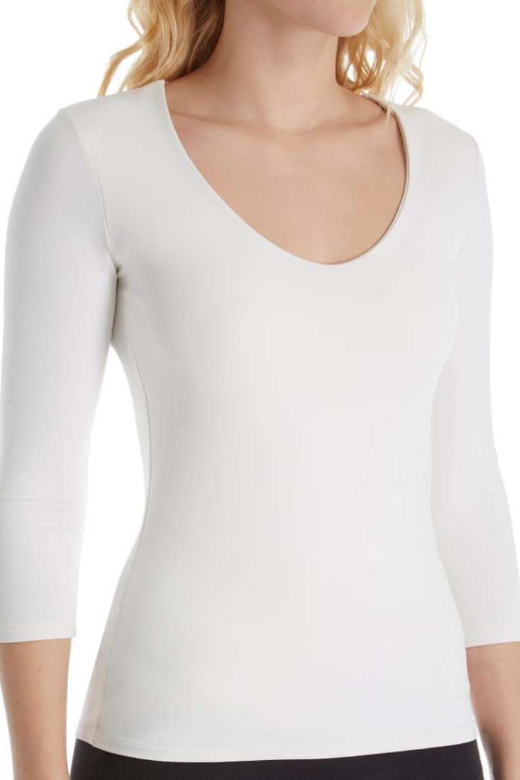 Only Hearts 3/4 Sleeve V Neck 2-Ply Color: White Size: S at Petticoat Lane  Greenwich, CT