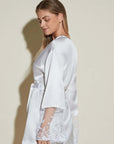 Sanika Silk Robe in White