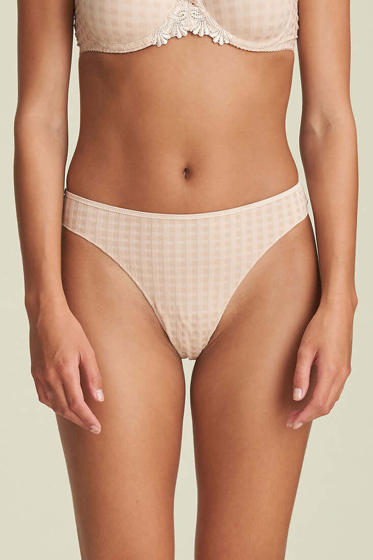 Marie Jo Avero Thong Color: Caffe Latte, Black, White, Pearl Pink, Pineapple, Precious Peach, Scarlet Size: XS, S, M, L at Petticoat Lane  Greenwich, CT