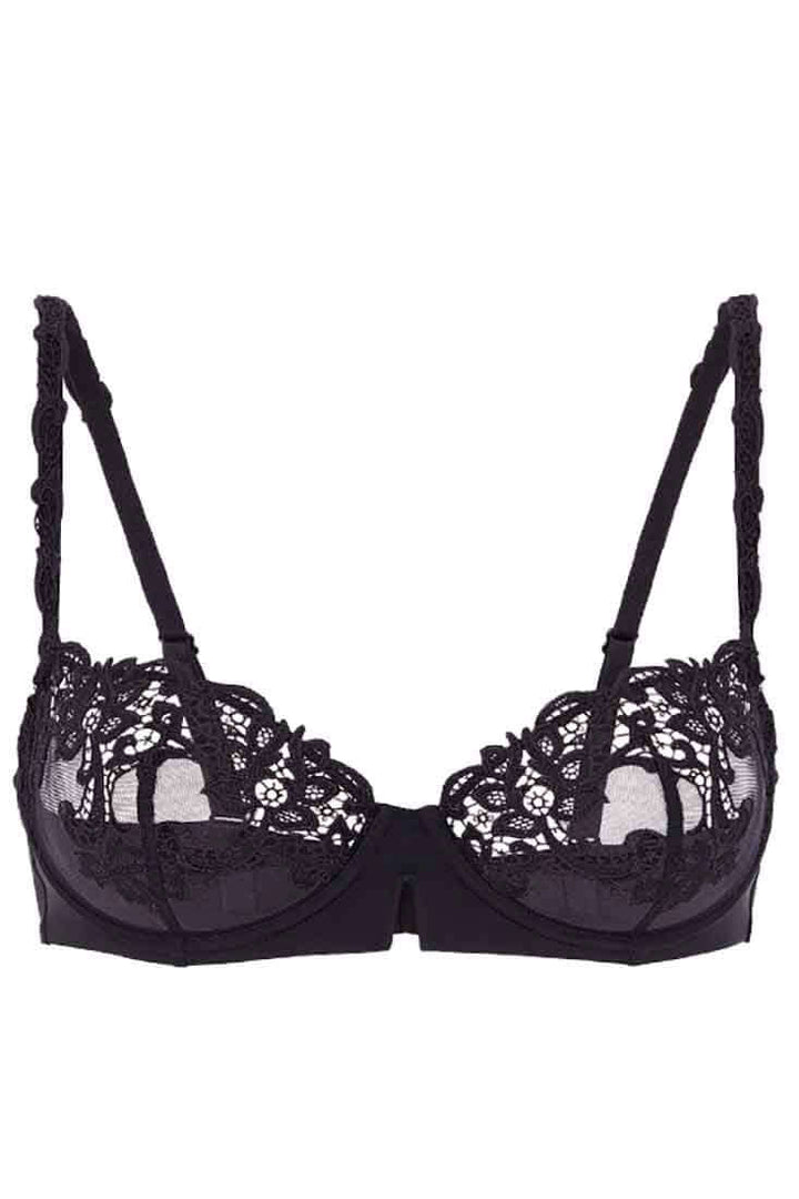 Simone Perele Saga Demi Cup Color: White, Black Size: 32B, 32C, 32D, 32E, 34B, 34C, 34D, 34E, 36B, 36C, 36D, 36E, 38B, 38C, 38D, 32F, 34F at Petticoat Lane  Greenwich, CT