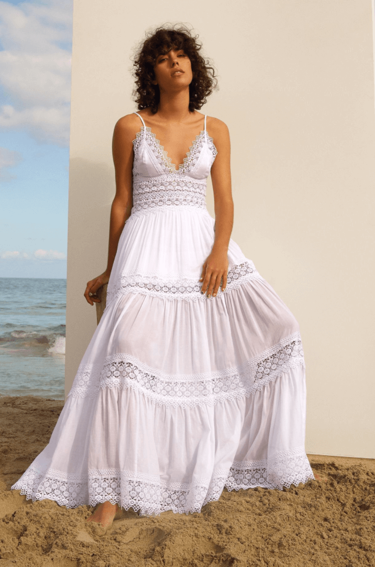 Charo Ruiz Cindy Long Dress Color: White Size: S, M, L at Petticoat Lane  Greenwich, CT