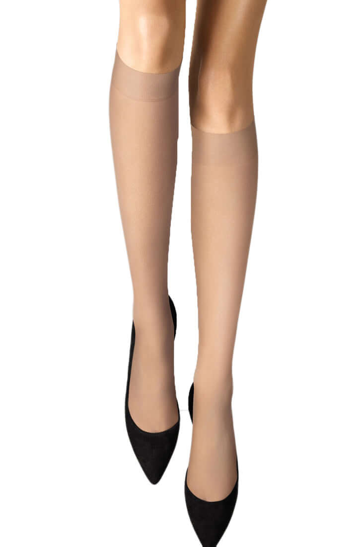 Wolford Individual 10 Knee Highs Color: Cosmetic Size: S at Petticoat Lane  Greenwich, CT