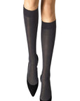 Wolford Velvet de Luxe 50 Knee Highs Color: Anthracite Size: S at Petticoat Lane  Greenwich, CT