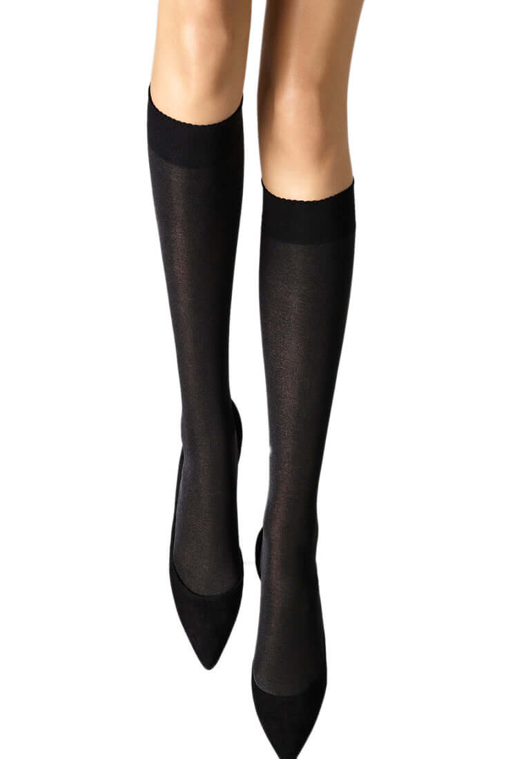 Wolford Velvet de Luxe 50 Knee Highs Color: Black Size: S at Petticoat Lane  Greenwich, CT