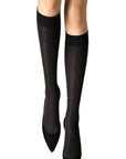Wolford Velvet de Luxe 50 Knee Highs Color: Black Size: S at Petticoat Lane  Greenwich, CT